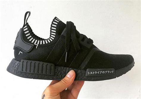 nmd adidas schwarz weiß|adidas nmd with japanese writing.